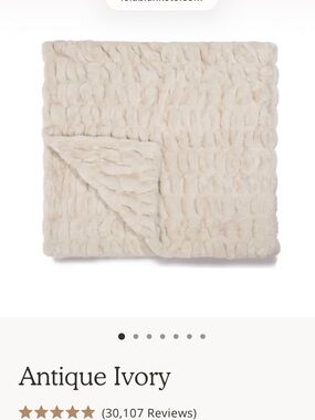 Lola Blanket- Color- Antique Ivory in Size Baby Plush Throw